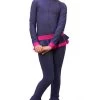 IceDress - Figure Skating Training Overalls - Valley (Grey-Dark Blue With Fuchsia)