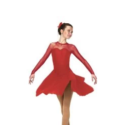 Jerry's Ice Skating Sweetheart Dance Dress - Solitaire Style F22016 -Figure Skating Shop D22016P Red Front 55069.1662644002