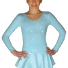 ChloeNoel DLP728 Plain Solid Sanded Poly Spandex Dress Light Blue W/ Snow Flakes