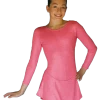 ChloeNoel DLS711 A-Line Swirls Sparkle Spandex Dress (Magic Pink) -Figure Skating Shop DLS711 front small 27949.1501683265