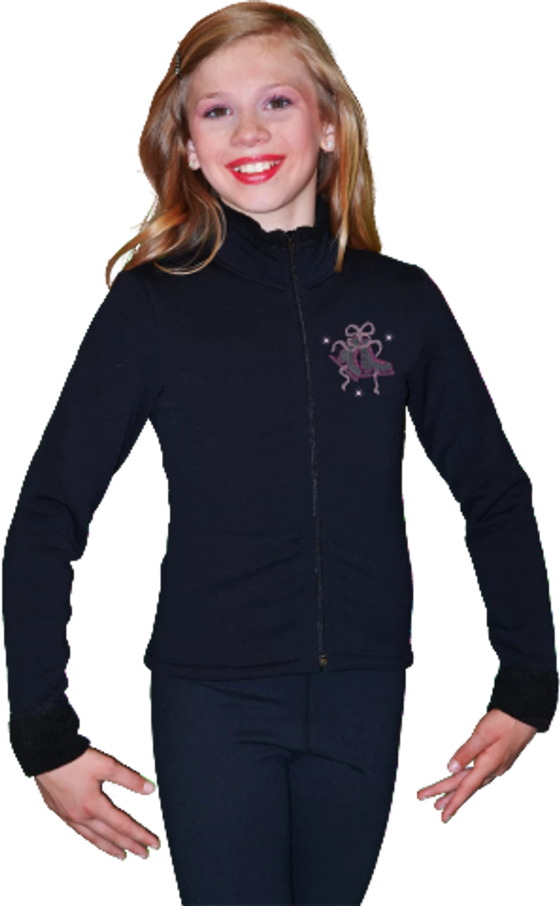 ChloeNoel Figure Skating Outfit - P11 Figure Skating Pants And J11 Solid Polar Fleece Fitted Figure Skating Jacket W/ Mini Fuchsia Ribbon Crystals Combination 4 ChloeNoel Figure Skating Outfit - P11 Figure Skating Pants And J11 Solid Polar Fleece Fitted Figure Skating Jacket W/ Mini Fuchsia Ribbon Crystals Combination - Image 2