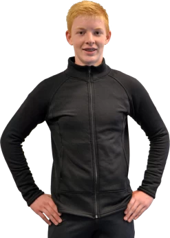 ChloeNoel JT22U Black - Unisex Polar Fleece Figure Skating Jacket With Pockets