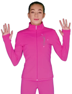 ChloeNoel JT811 Solid Fleece Fitted Elite Figure Skating Jacket W/ Mini Jump Skater Crystals Combination -Figure Skating Shop JT811 CP MJM 74192 30745.1495351315.1280.1280 94504.1540225906