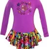 Purple"Peace & Stars" Ice Skating Dress With "Peace & Stars" Rhinestone Applique (20% OFF, Size CS) -Figure Skating Shop PEACE LOVE STARS 22459.1628339452
