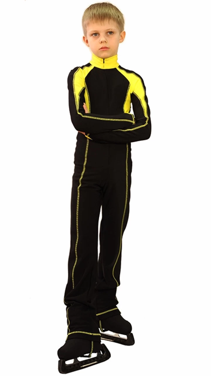 IceDress - Figure Skating Training Overalls - Axel (Black And Yellow) 3 IceDress - Figure Skating Training Overalls - Axel (Black And Yellow)