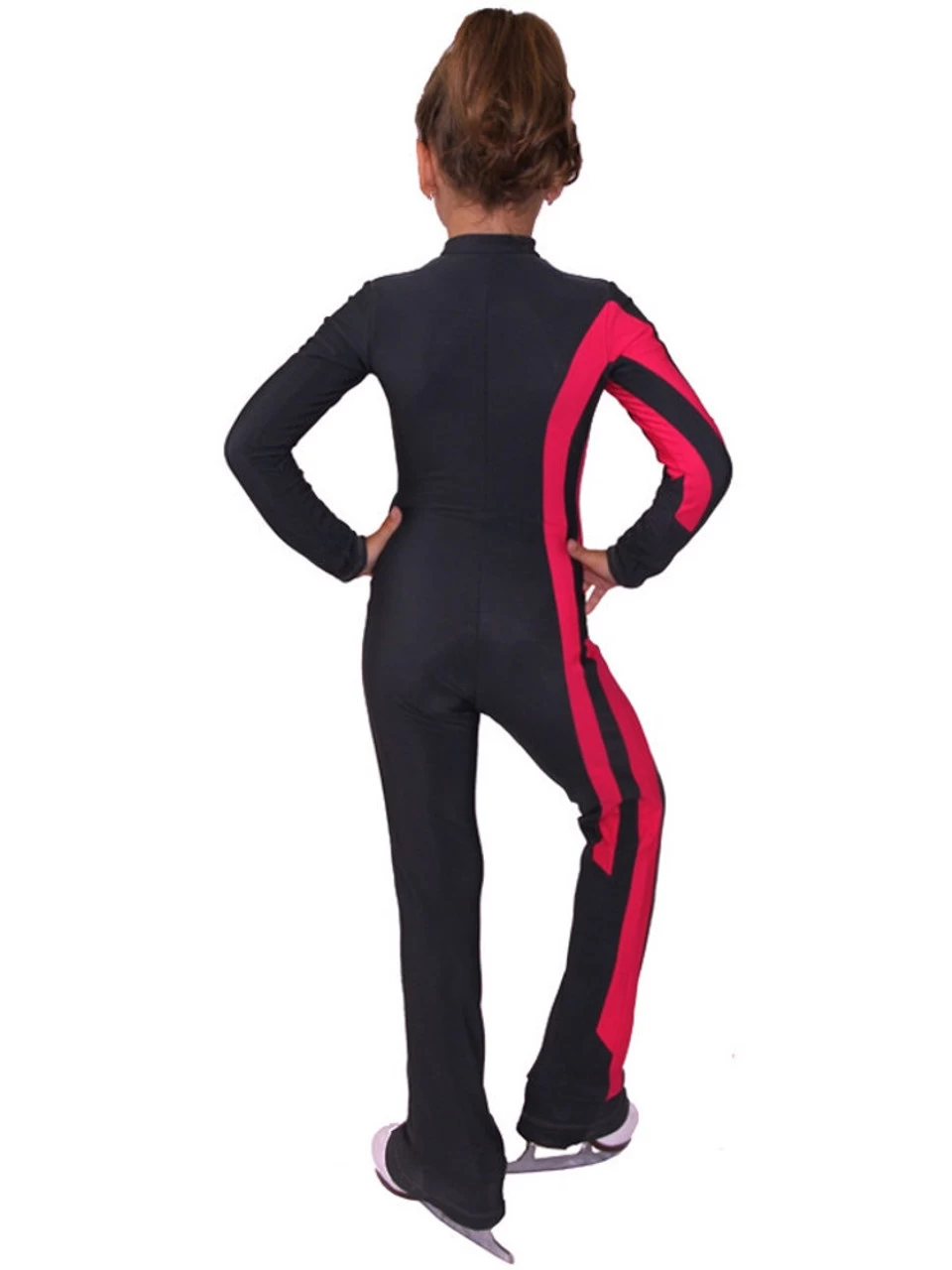 IceDress - Figure Skating Training Overalls - Rays (Gray And Raspberry) 5 IceDress - Figure Skating Training Overalls - Rays (Gray And Raspberry) - Image 3