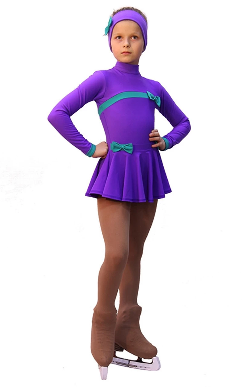 IceDress Figure Skating Dress - Thermal - Bows (40% OFF, Purple And Mint) 3 IceDress Figure Skating Dress - Thermal - Bows (40% OFF, Purple And Mint)