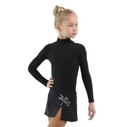 IceDress - Figure Skating Skirts - Rogue (Black With Dragonfly )