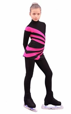 IceDress Figure Skating Dress-Thermal - Oriental 3 (25% OFF, Black And Fuchsia)