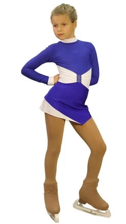 IceDress Figure Skating Dress - Oriental-2 (Purple And White)
