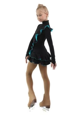 IceDress Figure Skating Dress - Thermal - Flamenco (Black With Turquoise) -Figure Skating Shop c73147f3a278 07874 61520 86884.1582524818