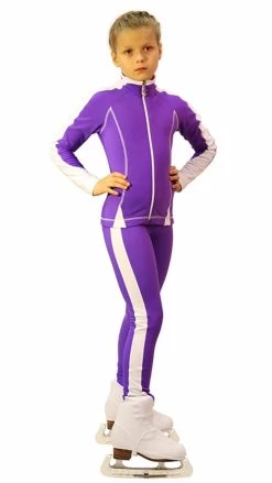 IceDress Ice Skating Outfit-Bracket (25% OFF, Violet With White Line)