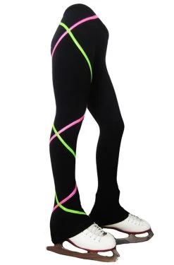 Criss Cross Fleece Ice Skating Pants Pink/Lime XP511 -Figure Skating Shop crisscrossside 82934.1540224623
