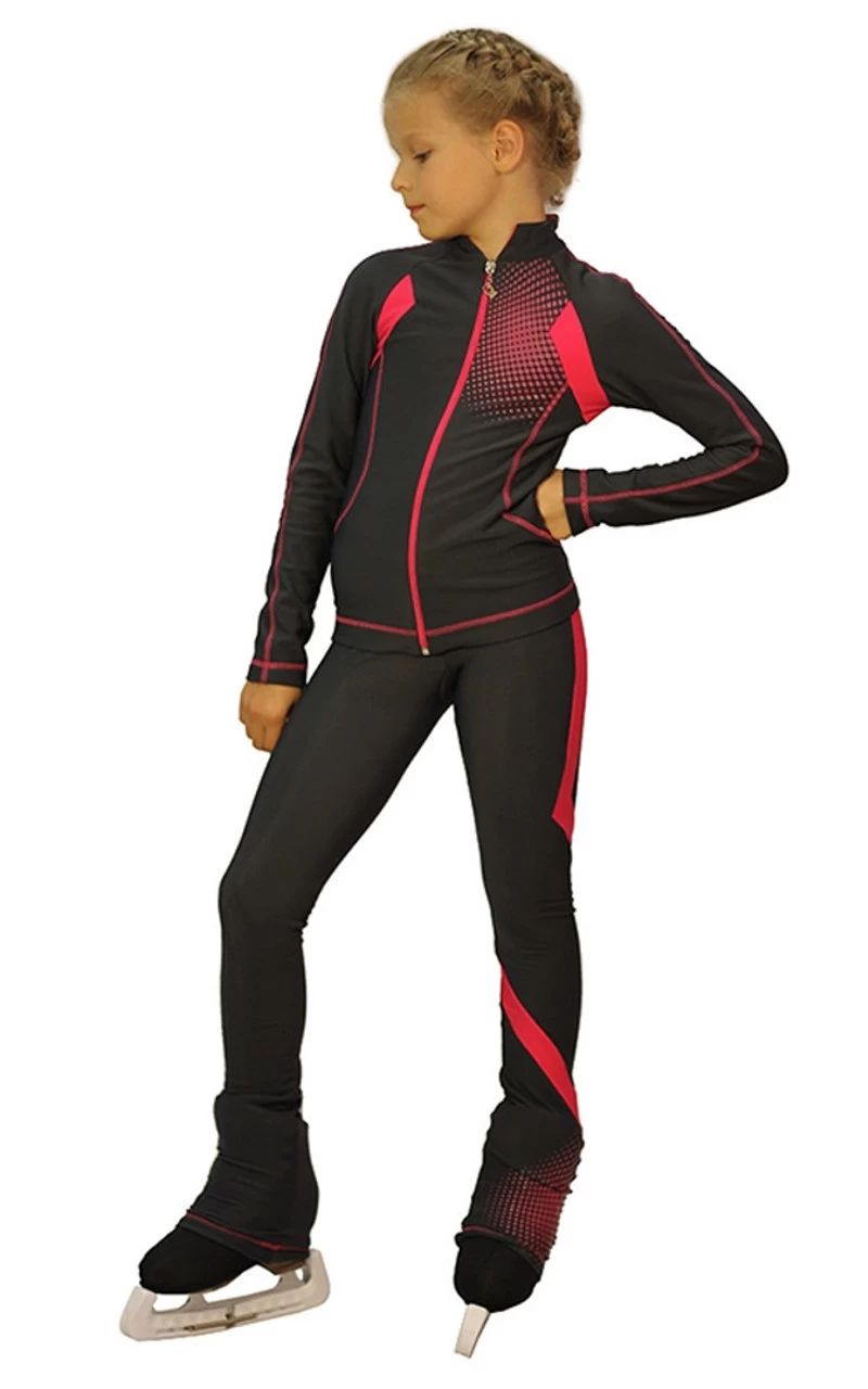 IceDress Figure Skating Thermal Jacket -Euler (Gray And Raspberry) 3 IceDress Figure Skating Thermal Jacket -Euler (Gray And Raspberry)