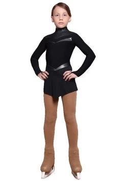 IceDress Figure Skating Dress - Thermal - Inspiration (Black With Lycra)