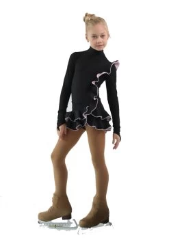 IceDress Figure Skating Dress - Thermal - Flamenco (Black With Light Pink) -Figure Skating Shop d4c4d7bab992 29507 44275.1582476713