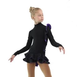 IceDress Figure Skating Dress - Thermal - Flamenco (Black With Violet) -Figure Skating Shop d5c54283dc49 13295 61209 36733.1582510643