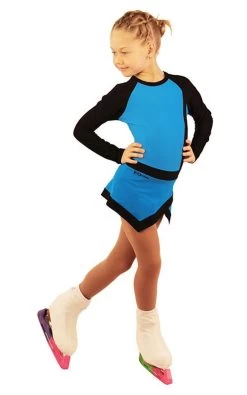 IceDress Figure Skating Dress - Thermal - IceSports (Blue With Black)