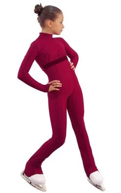 IceDress Figure Skating Overalls - Thermal - Style (Bordeaux With Velvet Trim) -Figure Skating Shop e8237c47f31a 55711 57953 99921.1582479522