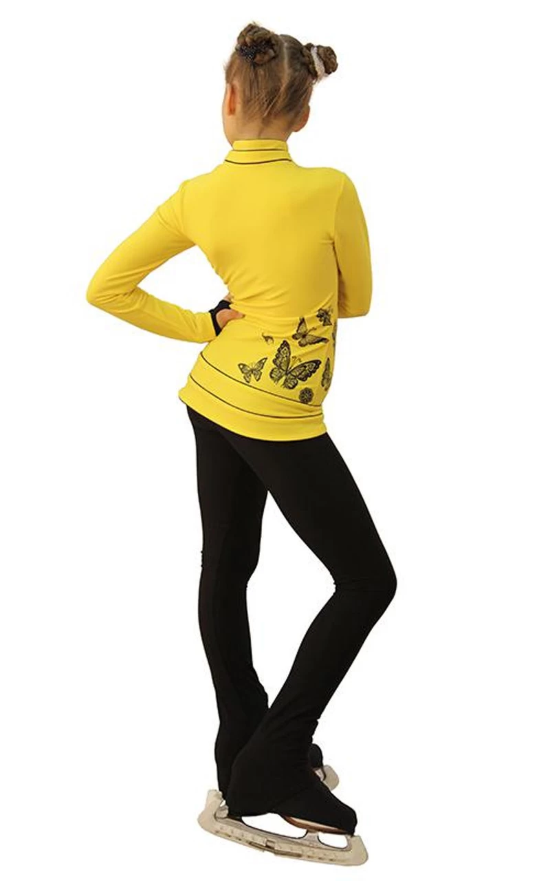 IceDress Figure Skating Outfit - Thermal - Flying (Yellow With Black) 3 IceDress Figure Skating Outfit - Thermal - Flying (Yellow With Black)