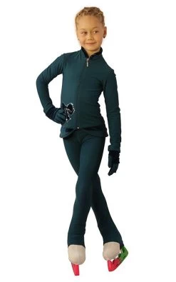 IceDress Figure Skating Outfit - Thermal - Butterfly(Turquoise With Velvet And Crystals Preciosa)