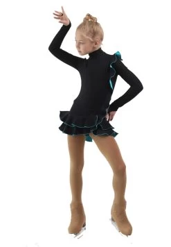 IceDress Figure Skating Dress - Thermal - Flamenco (Black With Turquoise) -Figure Skating Shop f3ae54ca59d7 81916 05529 75958.1582524818