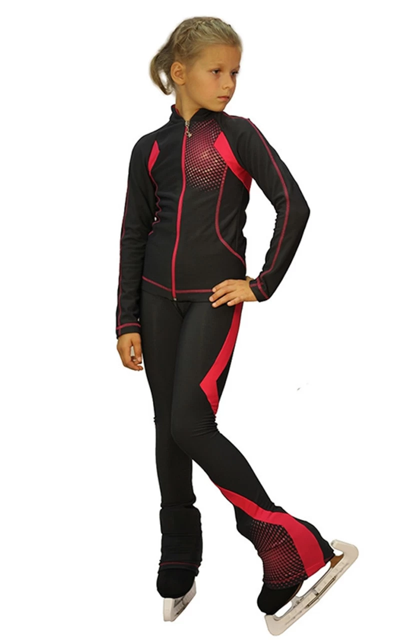 IceDress Figure Skating Thermal Jacket -Euler (Gray And Raspberry) 5 IceDress Figure Skating Thermal Jacket -Euler (Gray And Raspberry) - Image 3
