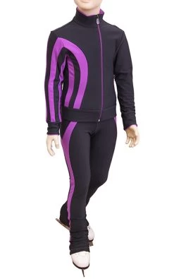 IceDress Figure Skating Outfit - Thermal - Lutz (Gray And Purple)