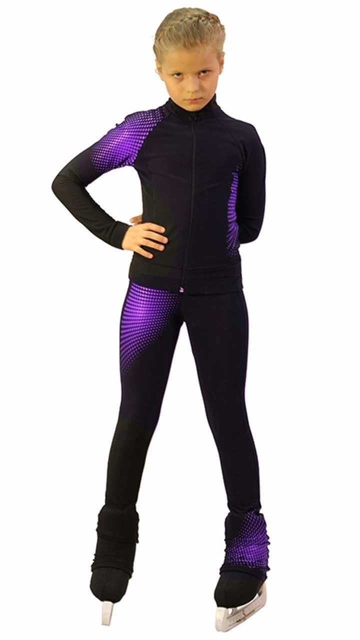 IceDress Figure Skating Thermal Jacket -Disco (Black And Violet) 3 IceDress Figure Skating Thermal Jacket -Disco (Black And Violet)