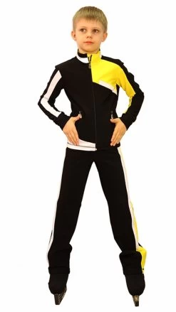 IceDress Figure Skating Outfit - Thermal - Crossover For Boys(Black, White And Yellow)