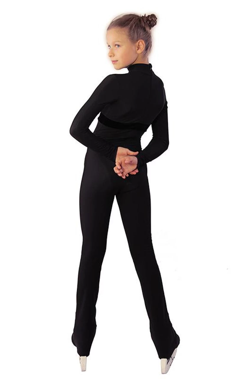 IceDress Figure Skating Overalls - Thermal - Style (Black With Velvet Trim) 5 IceDress Figure Skating Overalls - Thermal - Style (Black With Velvet Trim) - Image 3