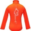Orange Ice Skating Jacket With "Biellmann" Rhinestone Applique