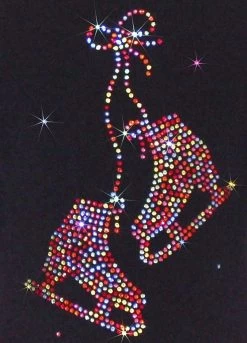 Black "Peace & Stars" Ice Skating Dress With Rainbow Mix "Pair Of Skates" Rhinestone Applique 7 Black "Peace & Stars" Ice Skating Dress With Rainbow Mix "Pair Of Skates" Rhinestone Applique -Figure Skating Shop rainbowmixdesign 56092.1540224500