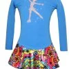 Blue "Peace & Stars" Ice Skating Dress With "Skating Girl" Design -Figure Skating Shop sd714skatedress 39482.1540224500