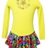 Yellow "Peace & Stars" Ice Skating Dress With "Peace & Stars" Rhinestone Applique (15% OFF, Size 8-10) -Figure Skating Shop sd715skatedress 58192.1658143331