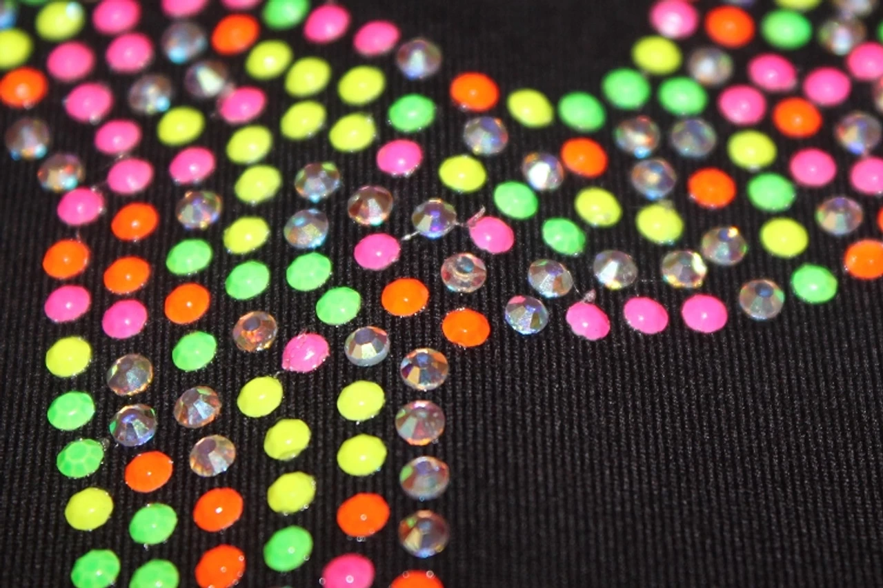 Ice Skating Jacket With Neon Rhinestuds "Biellmann" Applique 4 Ice Skating Jacket With Neon Rhinestuds "Biellmann" Applique - Image 2