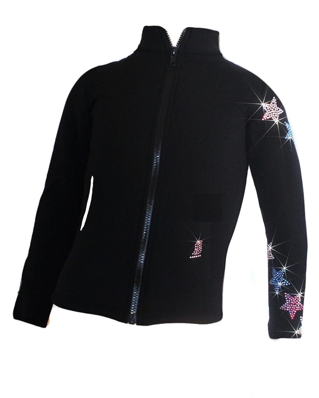 Ice Skating Jacket With "USA Spiral Stars" Rhinestuds Design 4 Ice Skating Jacket With "USA Spiral Stars" Rhinestuds Design - Image 2